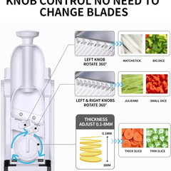 5 in-1 Multi-functional Manual Vegetable Slicer Cutter & Chopper