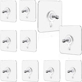 Clear Adhesive Hooks with Threaded Pin (Pack of 10)