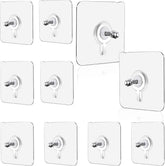 Clear Adhesive Hooks with Threaded Pin (Pack of 10)