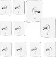 Clear Adhesive Hooks with Threaded Pin (Pack of 10)