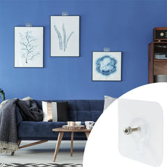 Clear Adhesive Hooks with Threaded Pin (Pack of 10)