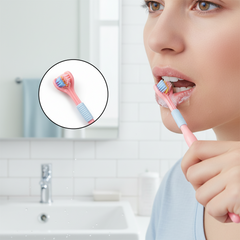 Soft Bristle Three-Sided Toothbrush with Replaceable Heads
