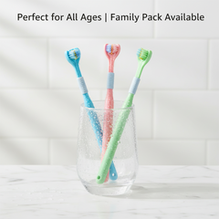 Soft Bristle Three-Sided Toothbrush with Replaceable Heads