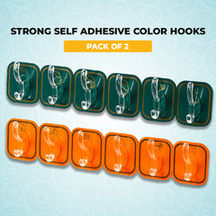 Luxury Color hook Punch Free Six Row Hook (Pack of 2)