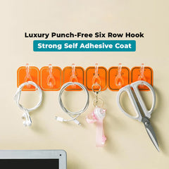 Luxury Color hook Punch Free Six Row Hook (Pack of 2)