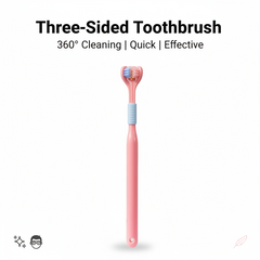 Soft Bristle Three-Sided Toothbrush with Replaceable Heads